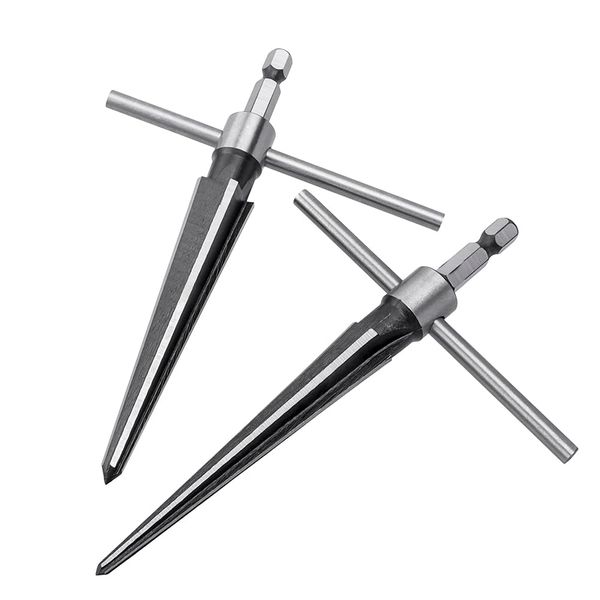 Tapered Reamer, Bestgel 2Pcs 3-13mm & 5-16mm Straight Flute T Shape Hand Tapered Reamer Handle Drilling Tool