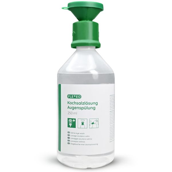 Augenspülung 250ml NaCl 0,9 Kochsalzlösung - Augenspülflasche - Eye wash - Augendusche- sterile Augenspüllösung - Augenspülmittel mit Salzlösung – Augenbad