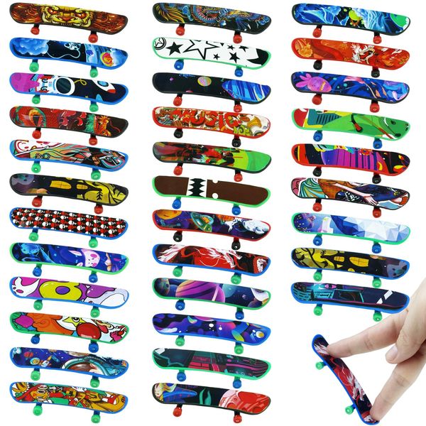 XIPEGPA 100 PCS Mini Finger Skateboards Finger Skateboard Toys for Birthday Party Favors Gift Props Decoration