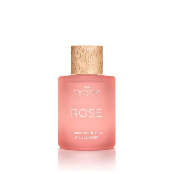 COCOSOLIS ROSE Purify & Nourish Oil Cleanser, feuchtigkeitsspendendens Reinigungsöl und Make-Up Entferner, vegan, mit Rosenextrakt und Vitamin E
