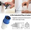 16 Amp Caravan Hook Up Socket and Plug Set - Weatherproof Industrial Connector for Construction Sites - 2pcs