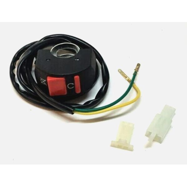 BLACK / RED 2 WIRE LIGHT SWITCH 12 VOLT / DC ATV DIRT BIKE 7/8" TWO PLUG OPTIONS