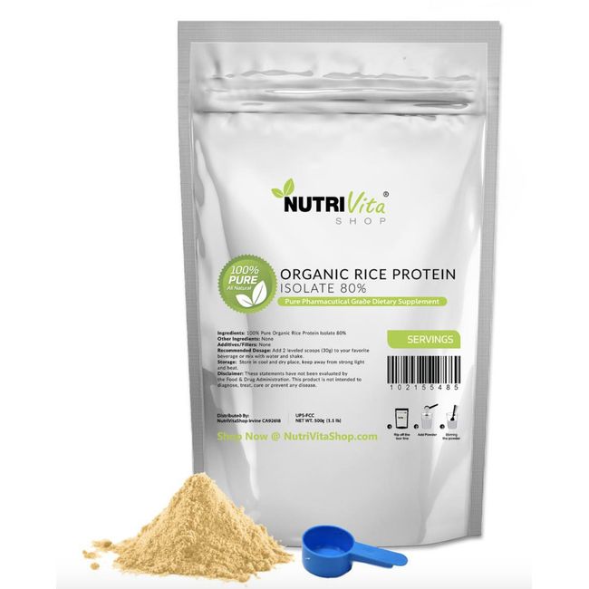 5lb 100% ORGANIC RICE PROTEIN PRO ISOLATE NON-GMO HIGH PROTEIN VEGAN USP GRADE