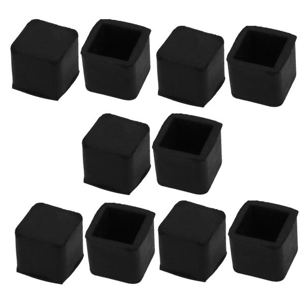 uxcell Pipe Caps 0.6 x 0.6 inches (15 x 15 mm), For Furniture Table Chairs, Etc. Square Rubber Leg Tip Caps 10 Pieces