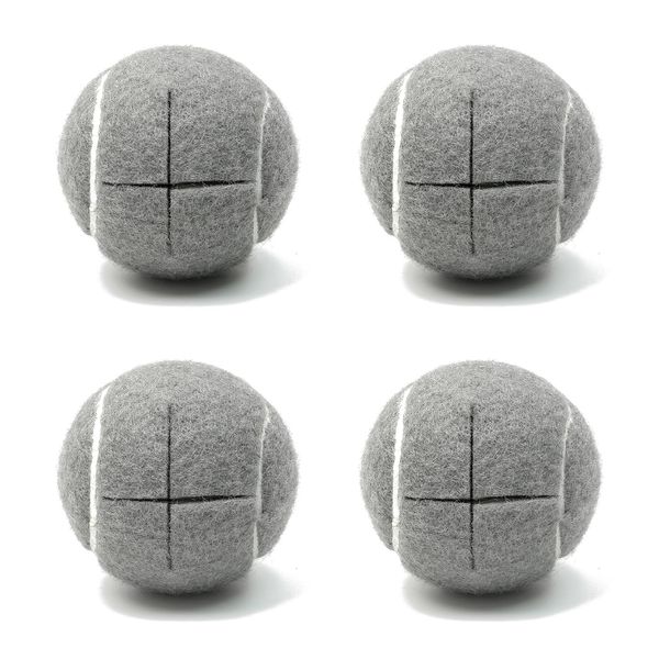 Precut Tennis Balls for Walkers 4 PCS Walker Tennis Ball for Furniture Legs and Floor Protection Heavy Duty Long Lasting Felt Pad Glide,Fit Most Walkers (Gray)