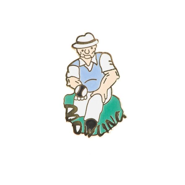 COMIC BOWLER (GENT) MED QUALITY ENAMEL LAPEL PIN BADGE