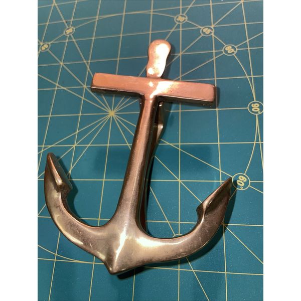 VINTAGE SOLID BRASS NAUTICAL MARITIME BOAT ANCHOR DOOR KNOCKER