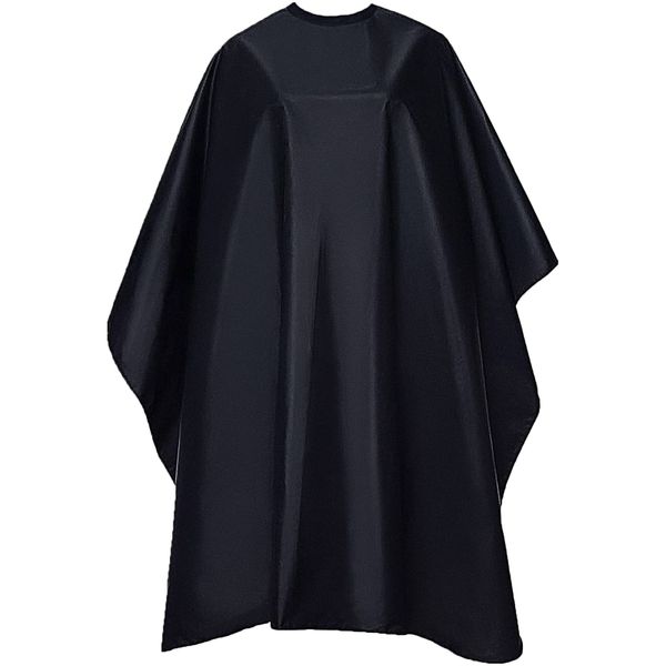 VETUZA Professional Barber Cape, Salon Cape with Snap Closure for Hair Cutting, Black 59" x 51"