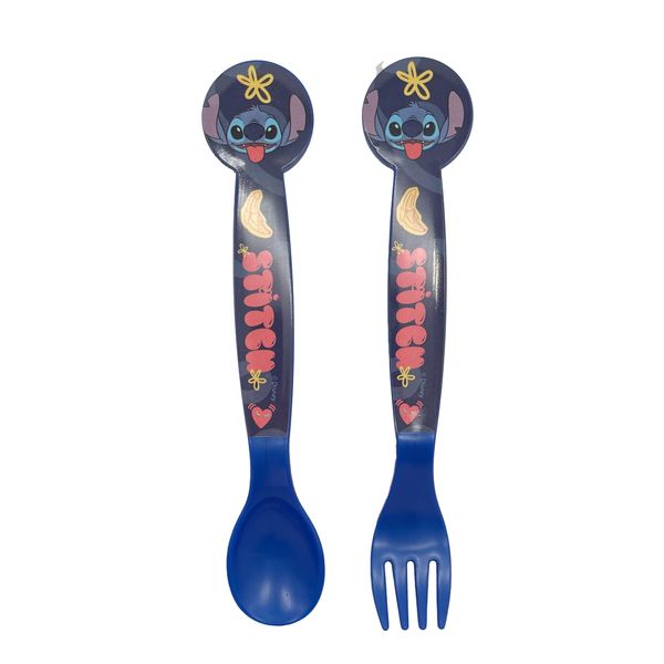 Stitch Set of 2 Reusable Plastic Cutlery Fork and Spoon