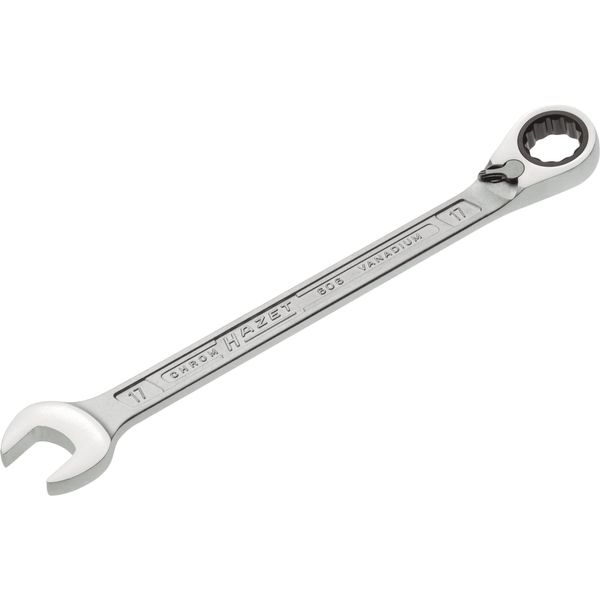 Hazet 17 mm Ratcheting Combination Wrench Reversible - Silver