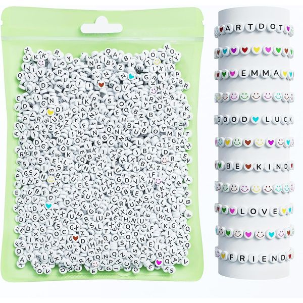 ARTDOT 800 Pcs Letter Beads for Friendship Bracelet Making Kit, 28 Styles Alphabet Beads for TS Bracelets Crafts and Jewellery Making Kit for Teenage Girls Gifts or Bestie Friend Gifts