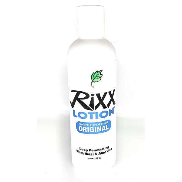 Rixx Lotion Original Natural Herbal Blend (Sport Cap) with Witch Hazel, Aloe Vera, Shea Butter, Hyaluronic Acid & Essential Oils. Moisturizer and Skin Toner for Face and Body