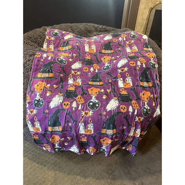 Halloween Pumpkin Fall Flannel Fleece Throw Blanket Spooky Cats