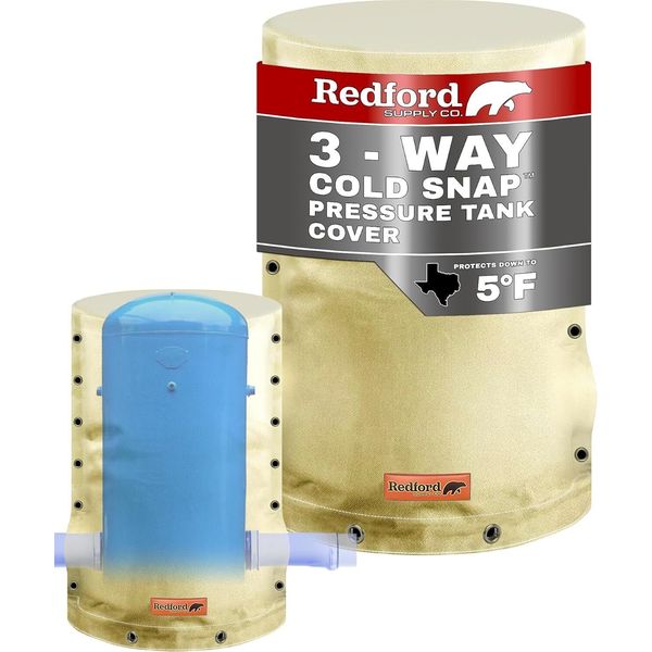 Cold Air (5°F), Well Pressure Tank Cover, 3-Sided Round, 8" Dia x 12" H (Beige)