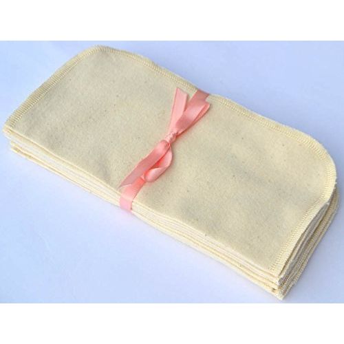 1 Ply Organic Birdseye Washable Baby Wipes 9x9 Inches Set of 10 Matching Organic Cotton Thread
