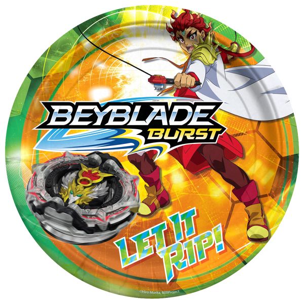 Treasures Gifted Officially Licensed BEYBLADE BURST Party Supplies - 7in Dessert BEYBLADE Plates 16ct - BEYBLADE Birthday Party Supplies - BEYBLADE Party Supplies - BEYBLADE Party Plates