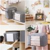 3 Pack Under Bed Storage, Large Storage Box With Lid Packing Boxes, for Comforters, Blankets, Bedding, Foldable with Sturdy Zipper, Clear Window, Grey