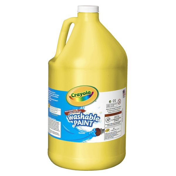 Crayola Washable Paint For Kids - Yellow (1 Gallon), Kids Arts And Crafts Supplies, Non Toxic, Bulk