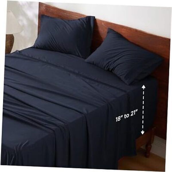 Sheets Dorm Bedding, Soft Breathable Extra Long Twin Sheets, Twin XL 09 - Navy