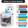 tenwin Electric Pencil Sharpener for Colored Pencils, Battery Operated Silver
