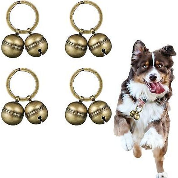 Dog Collar Bell 4 Strings in 8 Pieces Pet Bells for Loud Brass Cat...