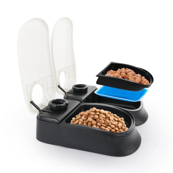 PAWISE Futterautomat Katze Nassfutter - Batteriebetriebener Katzenfutter Automat mit Timer für 48-Stunden-Planung, Einfache Handhabung, Gesundheit und Sicherheit durch Ice Pack