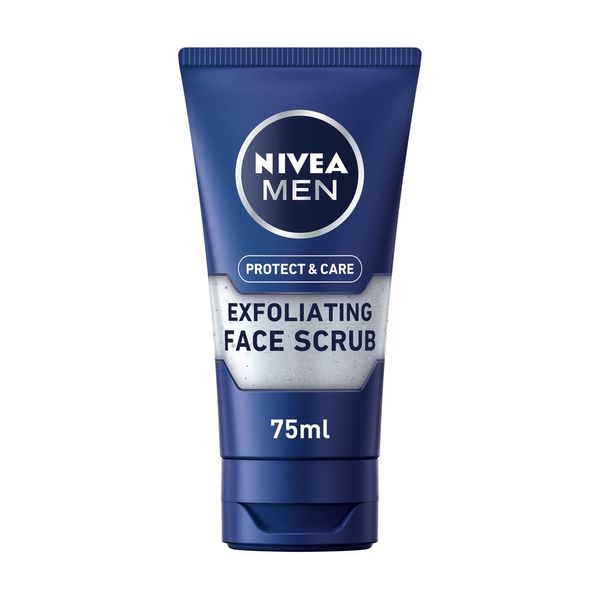 NIVEA MEN Protect & Care Face Scrub (75ml), Invigorating Men's Face Cleanser with Aloe Vera, Exfoliating Face Wash