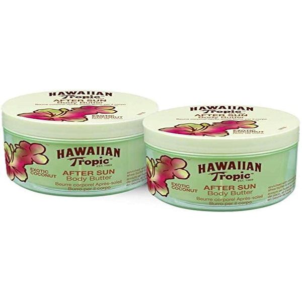 Hawaiian Tropic - AfterSun Body Butter Exotic Coconut - After Sun Body Cream with fresh Coconut aroma, 200 ml format - Pack 2 Units