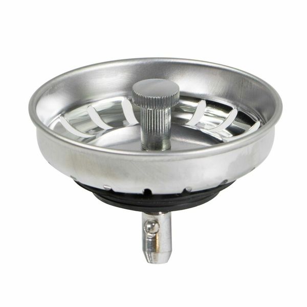 Stainless Steel (3.5) Sink Strainer Replacement Basket Ball Lock Rubber Stopper