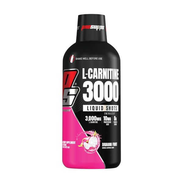 PROSUPPS L-Carnitine 3000 Stimulant Free Liquid Shots for Men and Women - Workout Drink for Performance and Muscle Recovery, (31 Servings, Dragon Fruit)