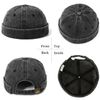 Initlove Docker Hat for Men Vintage Brimless Sailor Hat Beanie Cap Black Wine Red