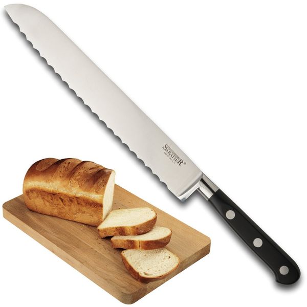 Taylors Eye Witness Sabatier Professional Serrated Bread Knife - 8in/20cm Full Tang Blade Forged from High Graded Taper Ground Stainless Steel, Triple Rivet Comfort Handle. Sharper for Longer