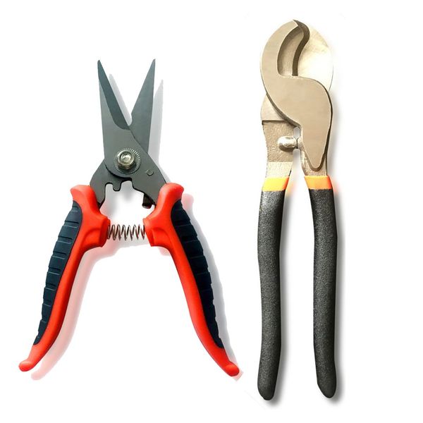 NUZAMAS Set of 2 Electrical Cables and Wire Cutters 10" and 6", Wire Cutting Pliers Cutting Copper Cable (8-16 AWG)/Max 10 Sq