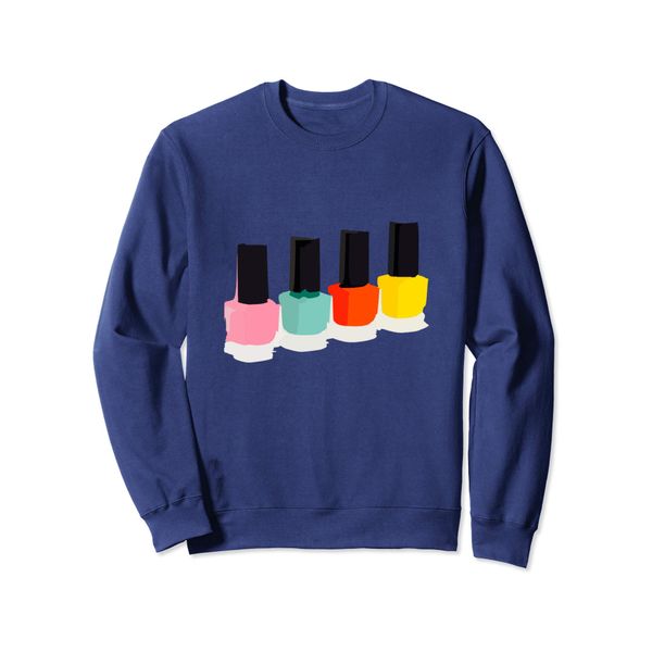 Colorful Nail Polish Manicure Abstract Design Sweatshirt