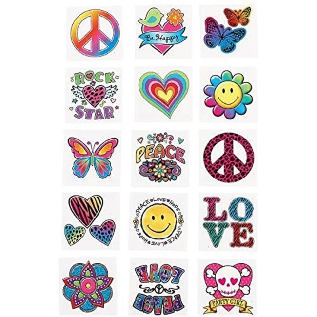 Multicolor Tween Tattoo Mega Value Pack Favors - 12.125" x 8" (120 Pc) - Exciting & Unique Variety Designs - Vibrant Temporary Tattoos for Kids & Teens