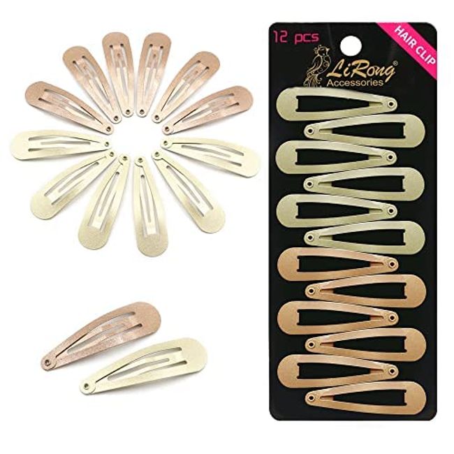 Dofash Snap Haarspangen Metall Griffe 5cm/2in grundlegende Haar-Accessoires 12pcs für Frauen (Blonde 6pcs+hellbraun 6pcs)