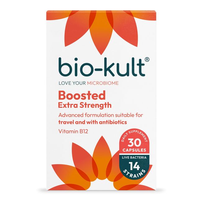 Bio-Kult Boosted, 4X Concentration of Original Bio-Kult Probiotic + Vitamin B12 for Immune System Support, 30 Capsules