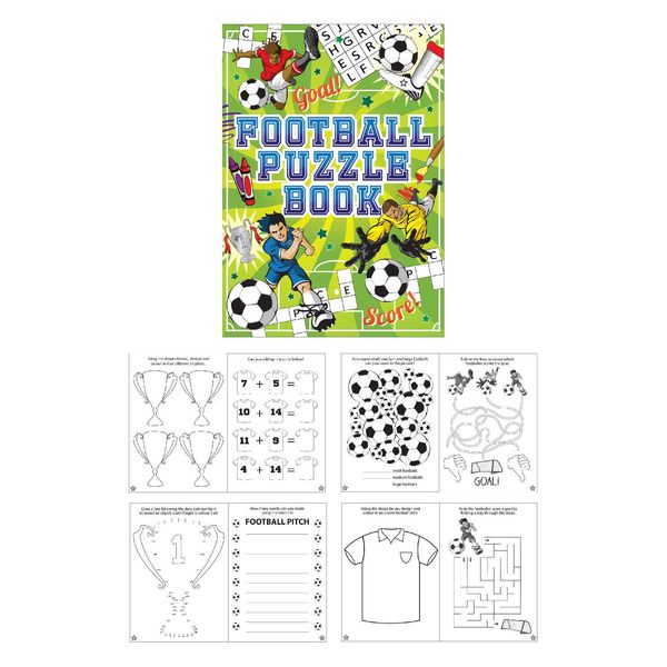 HENBRANDT 10 Mini Football Puzzle Activity Books A6 - Girl or Boys Party Bag Fillers