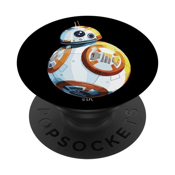 Star Wars BB-8 Vibrant Portrait Black Background PopSockets Swappable PopGrip