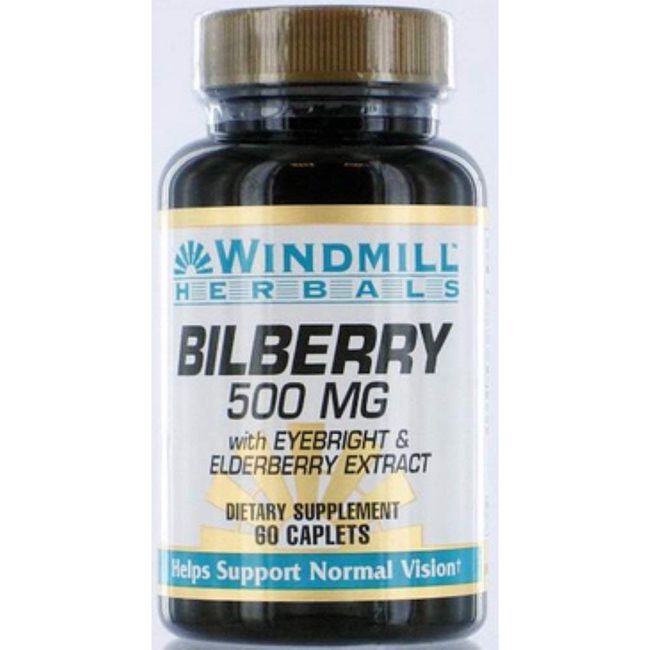 Windmill Bilberry 500 Mg Capsules Supports Normal Vision - 60 Ea