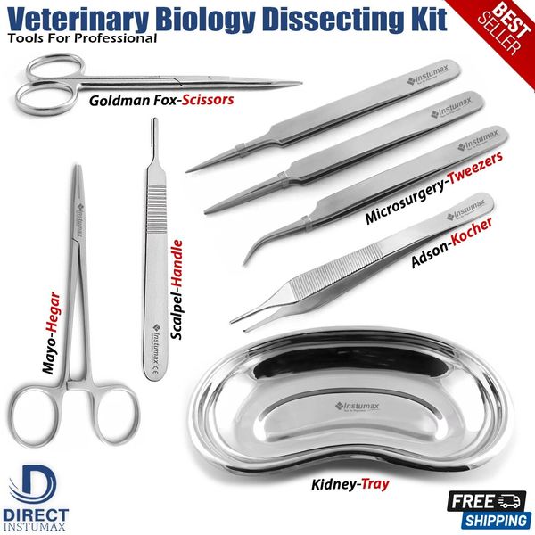 Veterinary Biology Dissecting Kit Anatomy Bird Dissection Instruments Tray Set