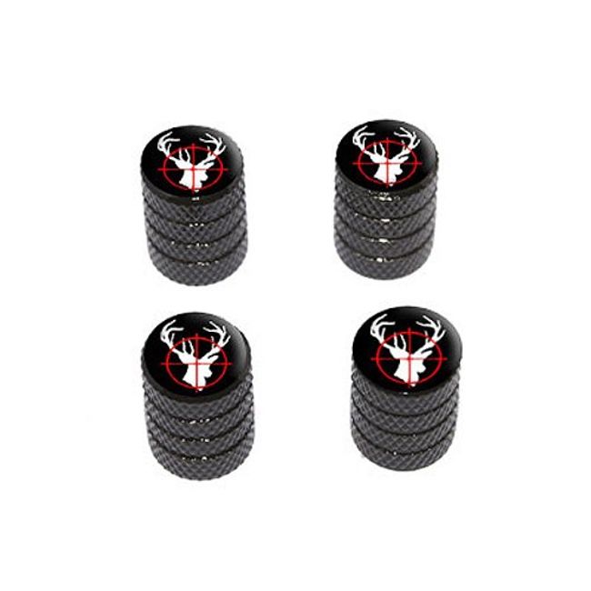 Deer Elk Buck Hunting - Tire Rim Wheel Valve Stem Caps - Black