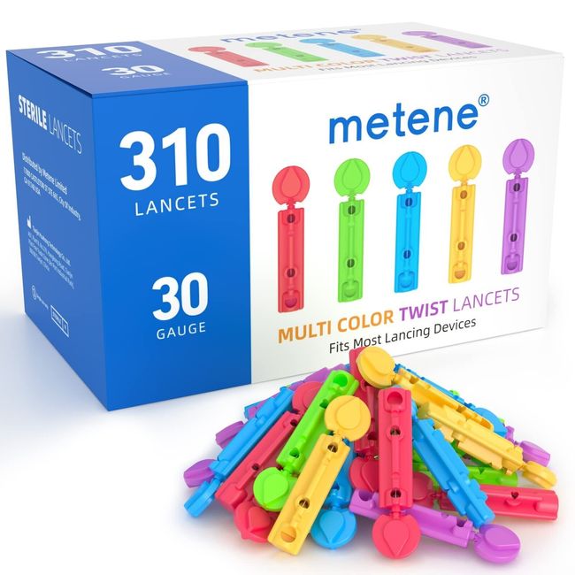 Metene Twist Top Lancets for Lancing Devices, 310 Count, 30 Gauge Lancets for...