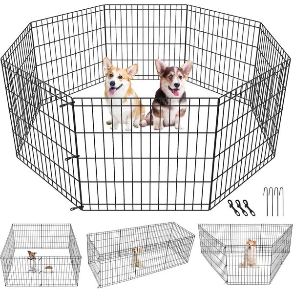 Pet Republic 24/30/36/42/48 Inch Pet Playpen Puppy Playpen Dog Exercise Pen