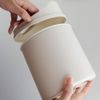 Cadineer Desktop Bin, Mini Trash Can With Swing Top Lid, Small Dustbin (White)