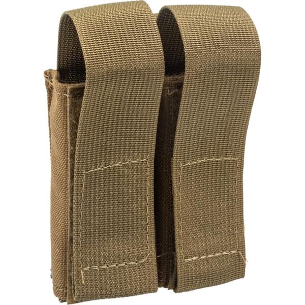 TRYBE Tactical Covered Double Pistol Magazine Pouch, Coyote Tan, 22HPC2CB