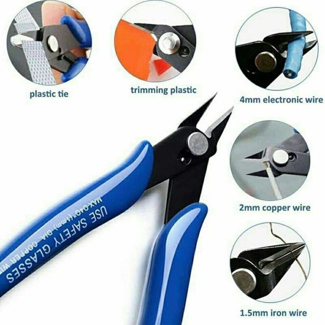 Wire Cutters Electrical Cable Cutting Pliers Anti-Slip Mini Rubber Handle  Diagonal Snips Flush Industrial Lock