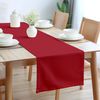 Encasa Table Runner Size 32x230 cm | Cotton Canvas Fabric | Deep Red Solid Color | Machine Washable & Durable