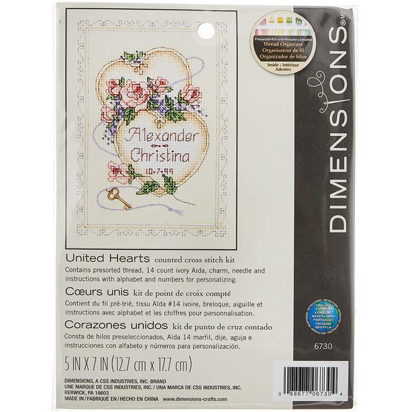 DIMENSIONS 6730 United Hearts, Fabric, Beige