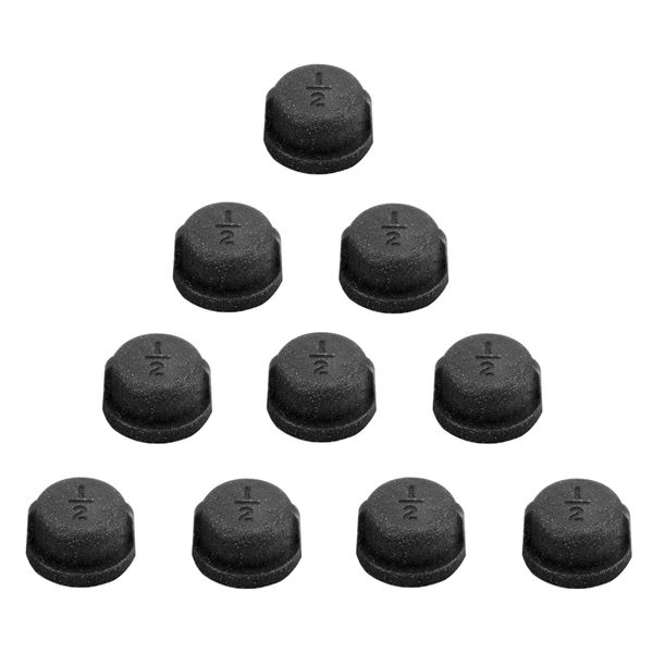 1/2 Inch Malleable Cast Iron Black Pipe Caps Pipe Fittings for DIY Vintage Furniture 10 Pack